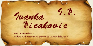Ivanka Micaković vizit kartica